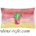 East Urban Home Flowering Cactus Watercolor Lumbar Pillow EAAS3196